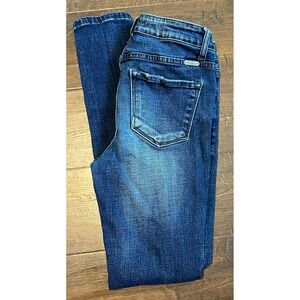 KanCan Women Distressed Skinny Jeans Medium Wash Blue Stretch Denim  Size 27